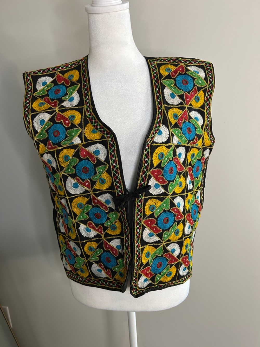 Embroidered Multicolor Floral Vest - Women's